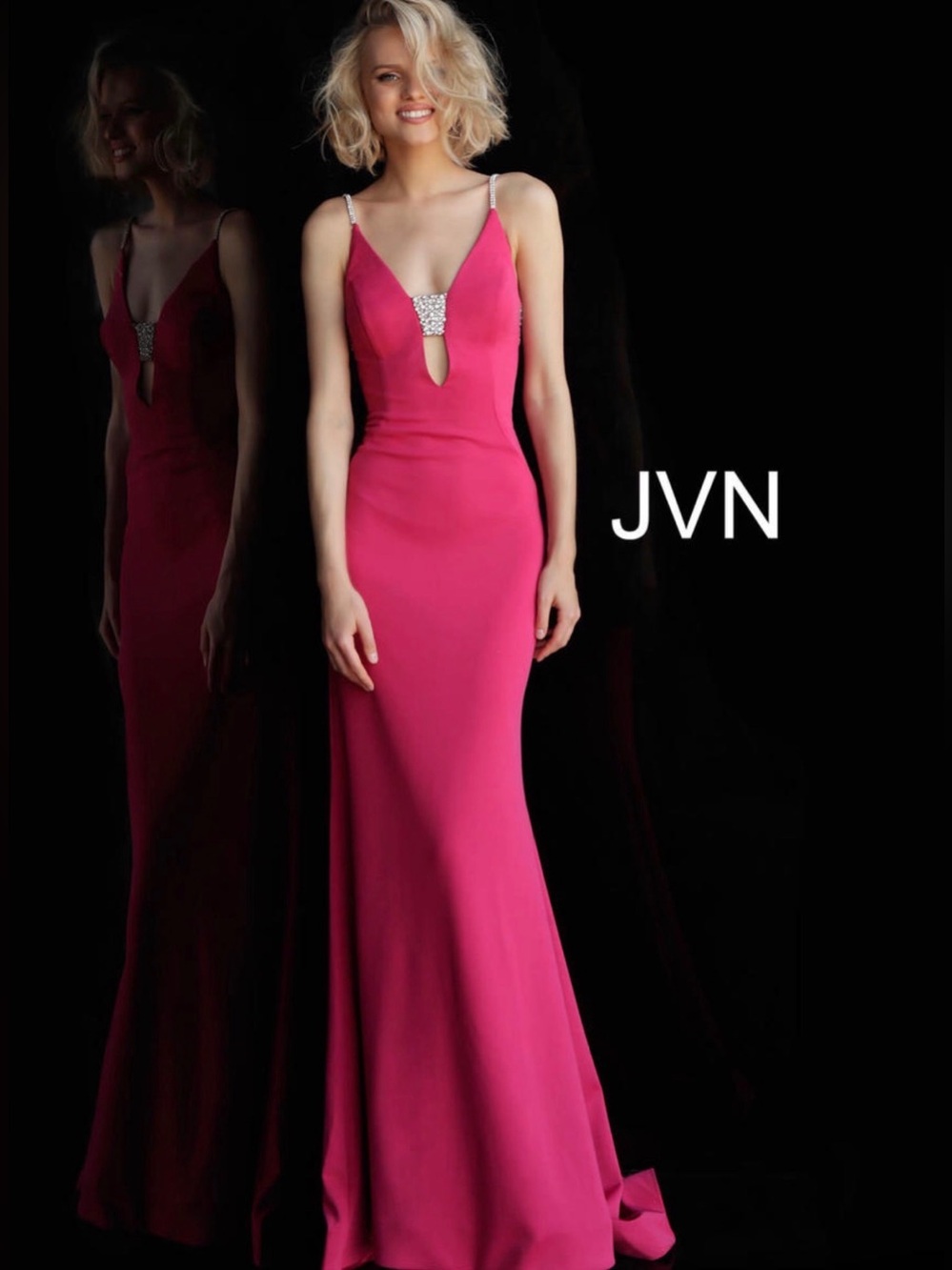 Jovani JVN68318 fuchsia size 10 NWT brand new never worn before!